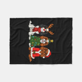 Christmas Cavalier King Charles Spaniel Santa Rein Fleece Deken (Voorkant (Horizontaal))