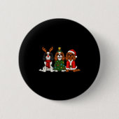 Christmas Cavalier King Charles Spaniel Santa Rein Ronde Button 5,7 Cm (Voorkant)