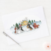 Christmas Cavalier King Charles Spaniel stickers (Envelop)