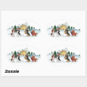 Christmas Cavalier King Charles Spaniel stickers (Vel)