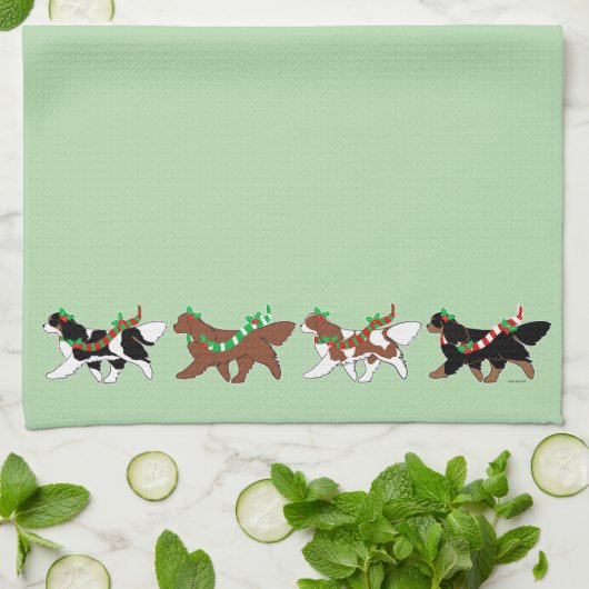 Christmas Cavaliers Parade Theedoek (Gevouwen)