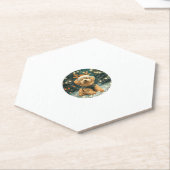 Christmas Cavapoo Rendier Dog Santa Hat Schattige  Kartonnen Onderzetters (Schuin)