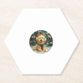 Christmas Cavapoo Rendier Dog Santa Hat Schattige  Kartonnen Onderzetters (Voorkant)
