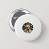 Christmas Cavapoo Rendier Dog Santa Hat Schattige Ronde Button 5,7 Cm (Voorkant /achterkant)