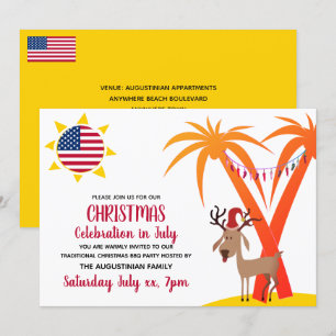 CHRISTMAS-CELEBRATIE IN JULI USA BBQ Party Kaart