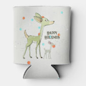 Christmas Celebration Green Deers Holidays Cute Blikjeskoeler (Voorkant)