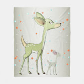 Christmas Celebration Green Deers Holidays Cute Fleece Deken (Voorkant)