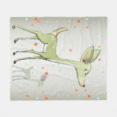 Christmas Celebration Green Deers Holidays Cute Fleece Deken (Voorkant (Horizontaal))