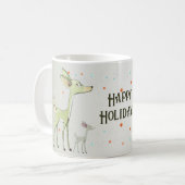 Christmas Celebration Green Deers Holidays Cute Koffiemok (Voorkant links)
