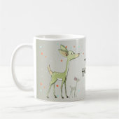 Christmas Celebration Green Deers Holidays Cute Koffiemok (Links)
