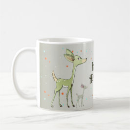 Christmas Celebration Green Deers Holidays Cute Koffiemok