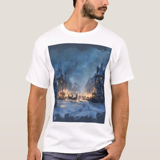 Christmas Celebration in Town T-shirt (Voorkant)