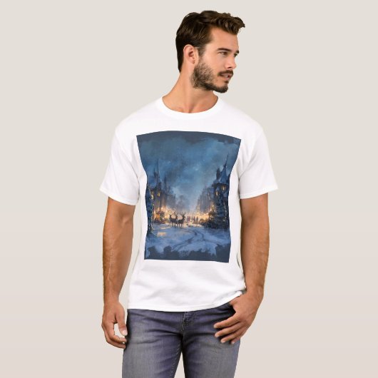 Christmas Celebration in Town T-shirt (Voorkant volledig)