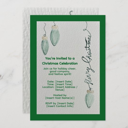 Christmas Celebration Invitation  Kaart (Voorkant / Achterkant)