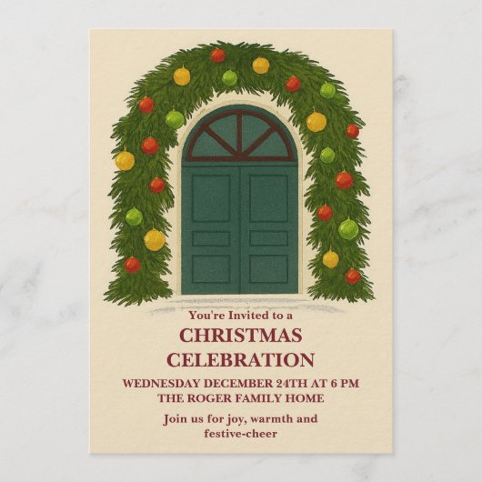 Christmas Celebration Invitation Kaart (Voorkant)