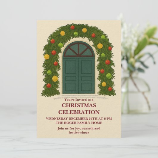 Christmas Celebration Invitation Kaart (Staand voorkant)