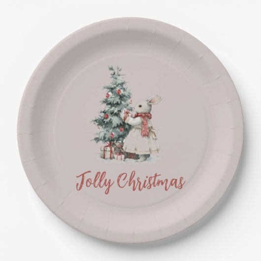 Christmas Celebration Paper Plate | Joyful Holiday Papieren Bordje (Voorkant)