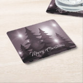 Christmas Celebration Pink Trees Purple Elegant Kartonnen Onderzetters (Schuin)