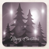 Christmas Celebration Pink Trees Purple Elegant Kartonnen Onderzetters (Voorkant)