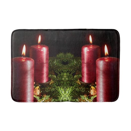 Christmas Celebration Red Candles Winter Holidays Badmat (Voorkant)
