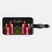 Christmas Celebration Red Candles Winter Holidays Bagagelabel (Achterkant horizontaal)