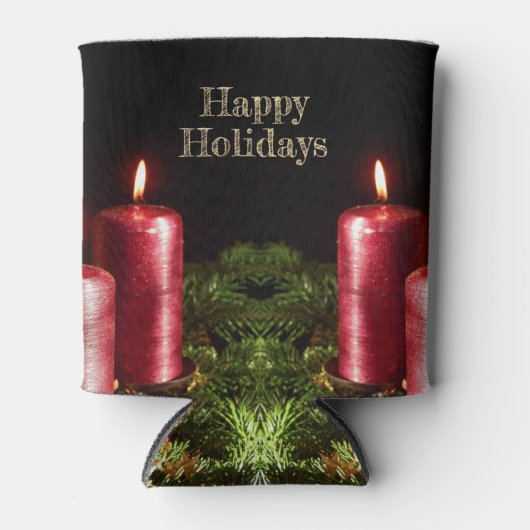 Christmas Celebration Red Candles Winter Holidays Blikjeskoeler (Voorkant)