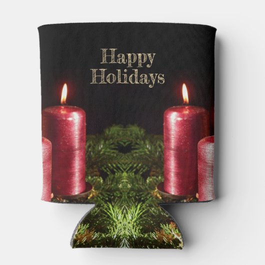 Christmas Celebration Red Candles Winter Holidays Blikjeskoeler (Achterkant)