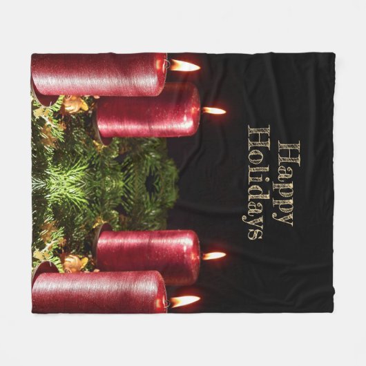 Christmas Celebration Red Candles Winter Holidays Fleece Deken (Voorkant (Horizontaal))