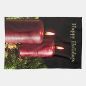 Christmas Celebration Red Candles Winter Holidays Theedoek (Horizontaal)