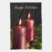 Christmas Celebration Red Candles Winter Holidays Theedoek (Verticaal)