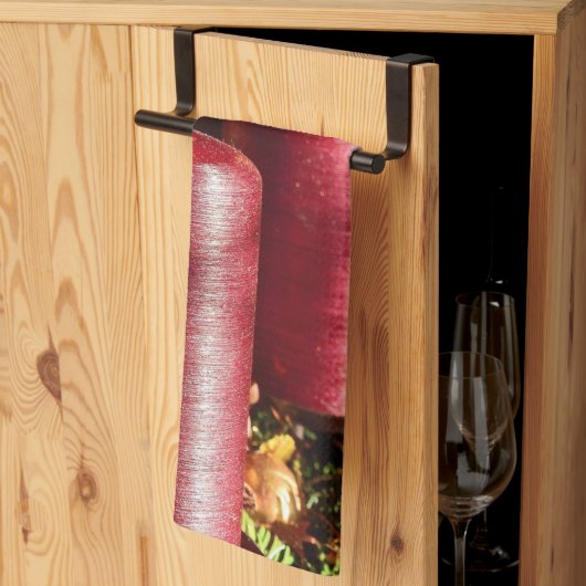 Christmas Celebration Red Candles Winter Holidays Theedoek (Derde Gevouwen)