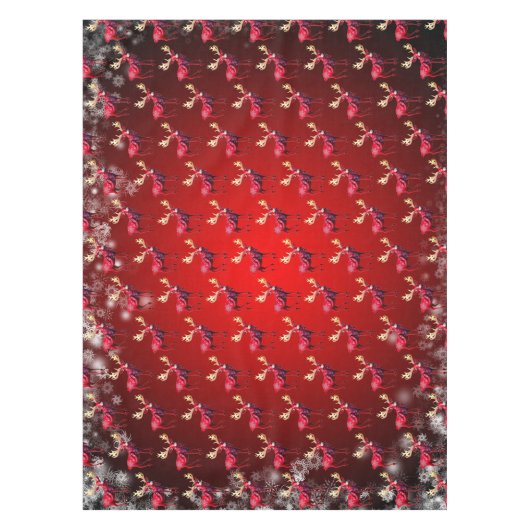 Christmas Celebration Red Reindeer Elegant Tafelkleed (Voorkant)