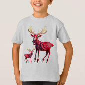 Christmas Celebration Red Reindeer Stylish T-shirt (Voorkant)