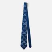 Christmas Celebration White Snowflakes Navy Blue Stropdas (Voorkant)