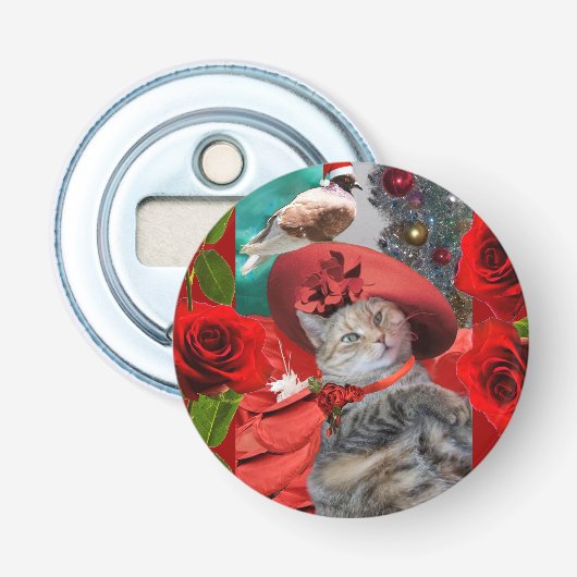 CHRISTMAS CELEBRATIONS OF PRINCESS TATUS CAT BUTTON FLESOPENER (Voorkant)