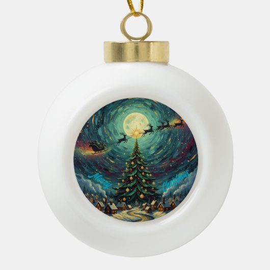 Christmas Ceramic Ornament –Round Keepsake (Voorkant)