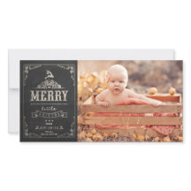 Christmas Chalkboard Baby aankondiging fotokaart