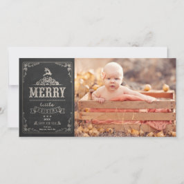 Christmas Chalkboard Baby aankondiging fotokaart