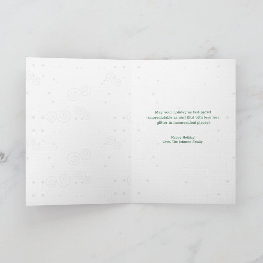 Christmas Chaos and Treats Funny Dog photo Folded Feestdagen Kaart (Binnen)