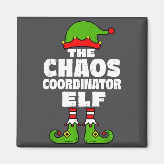 Christmas Chaos Coordinator Elf Funny Xmas Holiday Magneet (Voorkant)