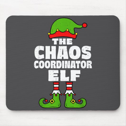 Christmas Chaos Coordinator Elf Funny Xmas Holiday Muismat (Voorkant)