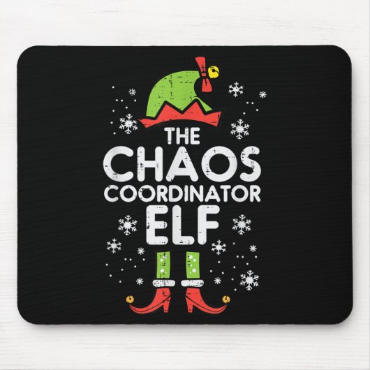 Christmas Chaos Coordinator Elf Xmas Family Match Muismat (Voorkant)