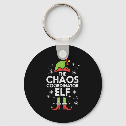 Christmas Chaos Coordinator Elf Xmas Family Match Sleutelhanger (Voorkant)