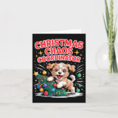 Christmas Chaos Coordinator Xmas Puppy Funny Shi-o Kaart (Voorkant)