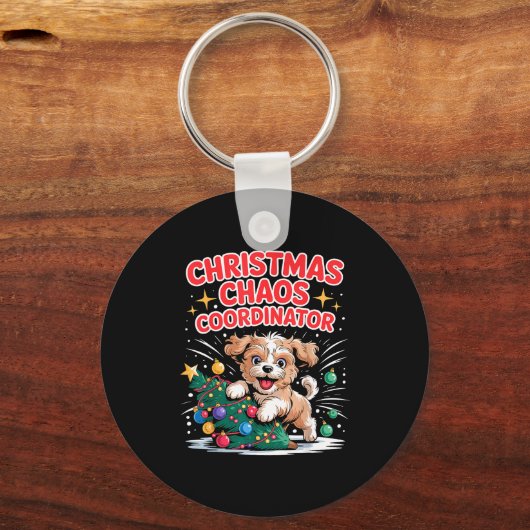 Christmas Chaos Coordinator Xmas Puppy Funny Shi-o Sleutelhanger (Voorkant)