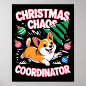 Christmas Chaos Coordinator Xmas Puppy Funny Welsh Poster (Voorkant)