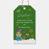 Christmas Character With Candy Cane Cadeaulabel (Voorkant)