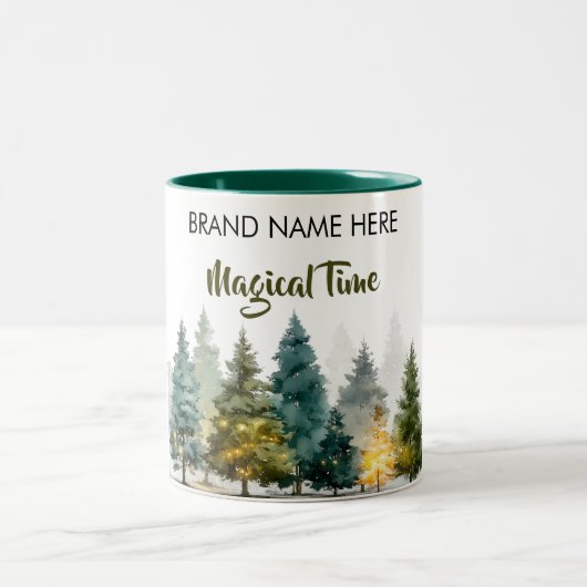 Christmas Charm Mug • Add Your Brand Name Tweekleurige Koffiemok (Center)
