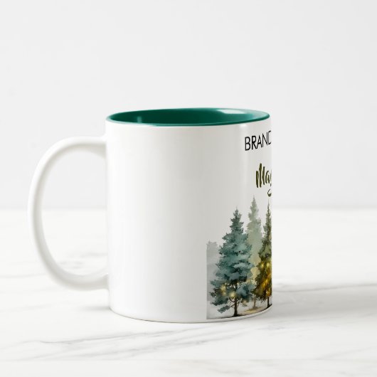 Christmas Charm Mug • Add Your Brand Name Tweekleurige Koffiemok (Links)