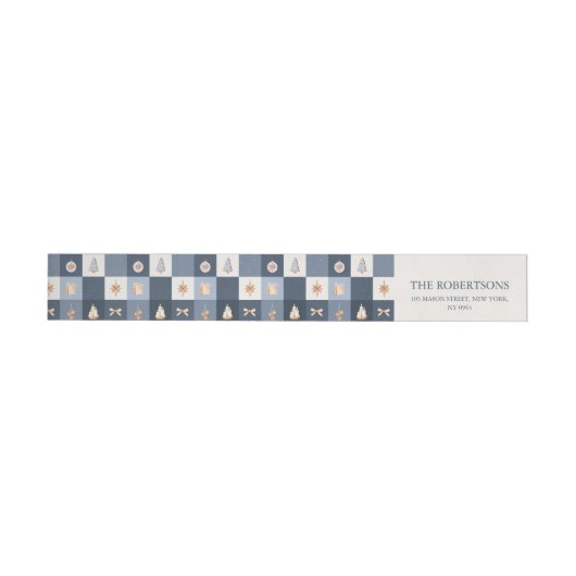 Christmas Checkered-adreslabel (Individueel)